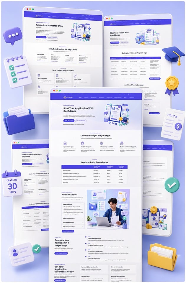Admissions Flow Pages
